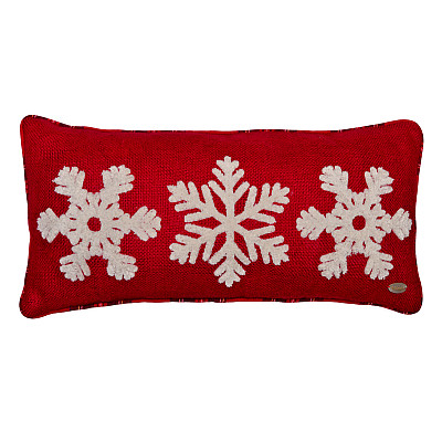 Yılbaşı Temalı Kar Tanesi Havlu Nakışlı Dikdörtgen Kırlent Kılıfı